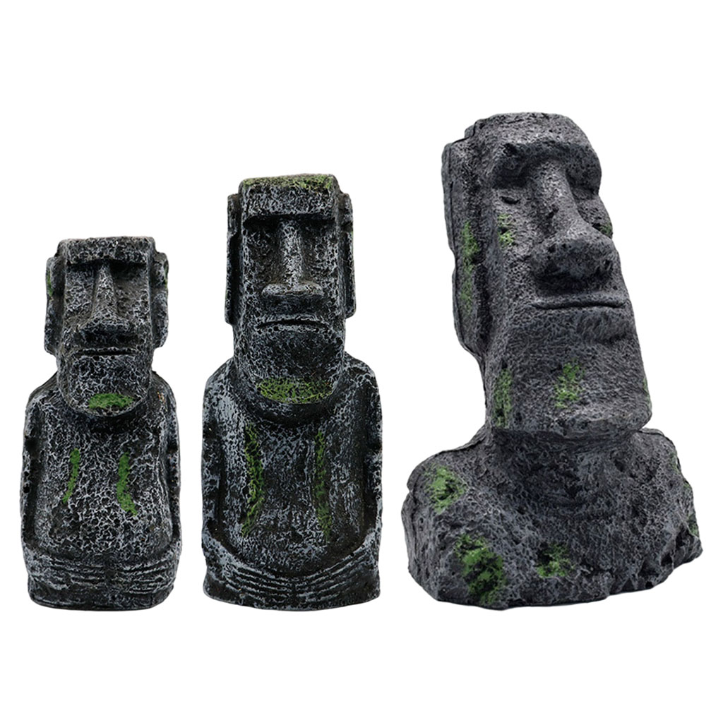 Aquarium Planting Ideas - Akvaryum Moai Heykelleri Paskalya Adası Kafa