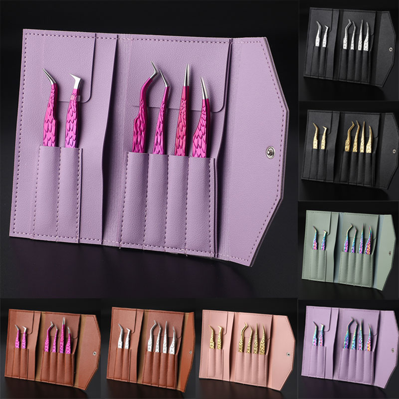 Planted Clip Tweezers - 6 adet yanlış kirpik cımbız seti