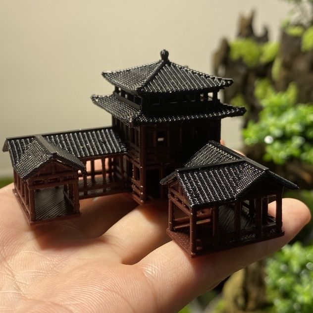 Planted Aquarium Models - Plastik çin tarzı antik mimari Model