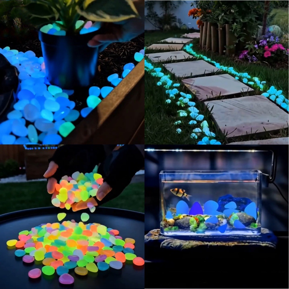 Aquarium Plant In Pot - Karanlıkta Parlayan Renkli Taşlar, Bahçe Taşları,