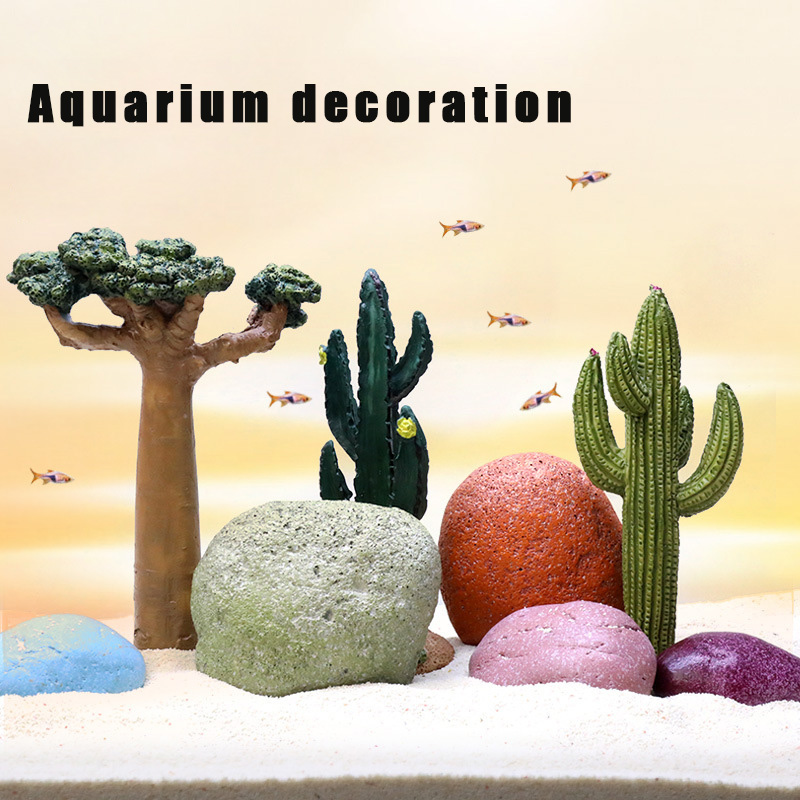 Planted Aquarium Models - Balık Tankı Dekorasyonu Akvaryum Kaktüs Modelleri