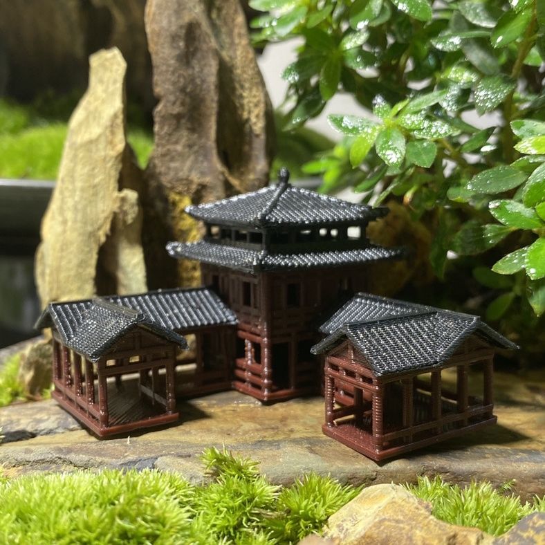 Plastik çin tarzı antik mimari - Planted Aquarium Models incelemesi ve fiyatı